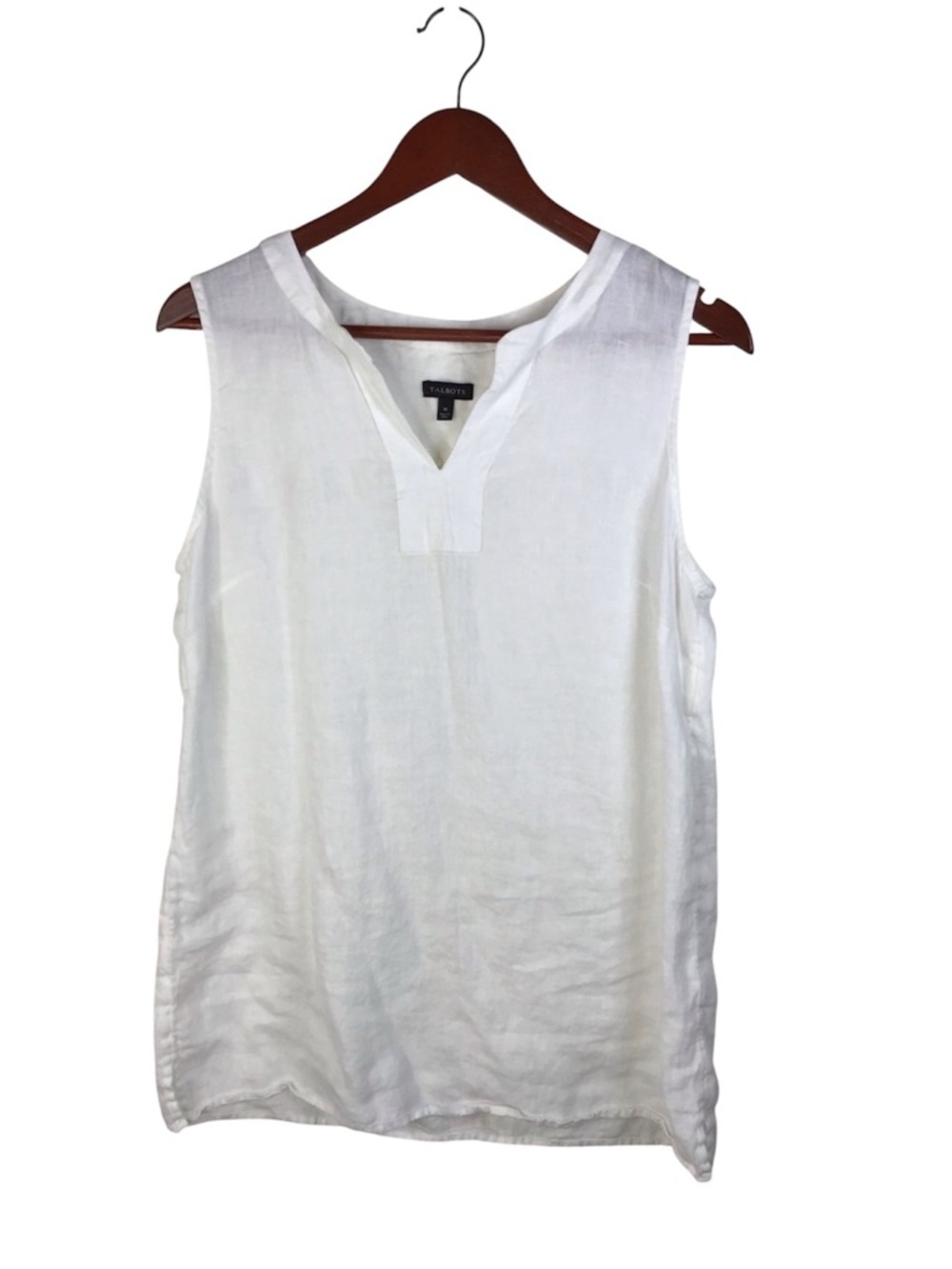 Talbot’s White 100% Linen Tunic Top Size Medium.